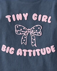 Baby And Toddler Girls Big Attitude Graphic Tee