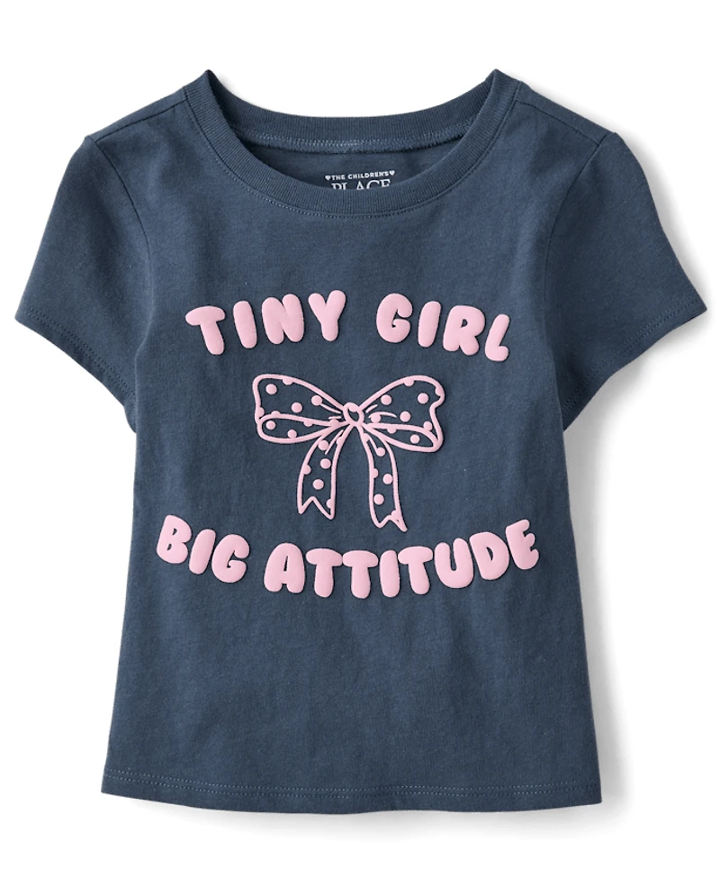 Baby And Toddler Girls Big Attitude Graphic Tee