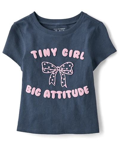 Baby And Toddler Girls Big Attitude Graphic Tee