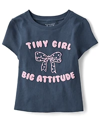 Baby And Toddler Girls Big Attitude Graphic Tee