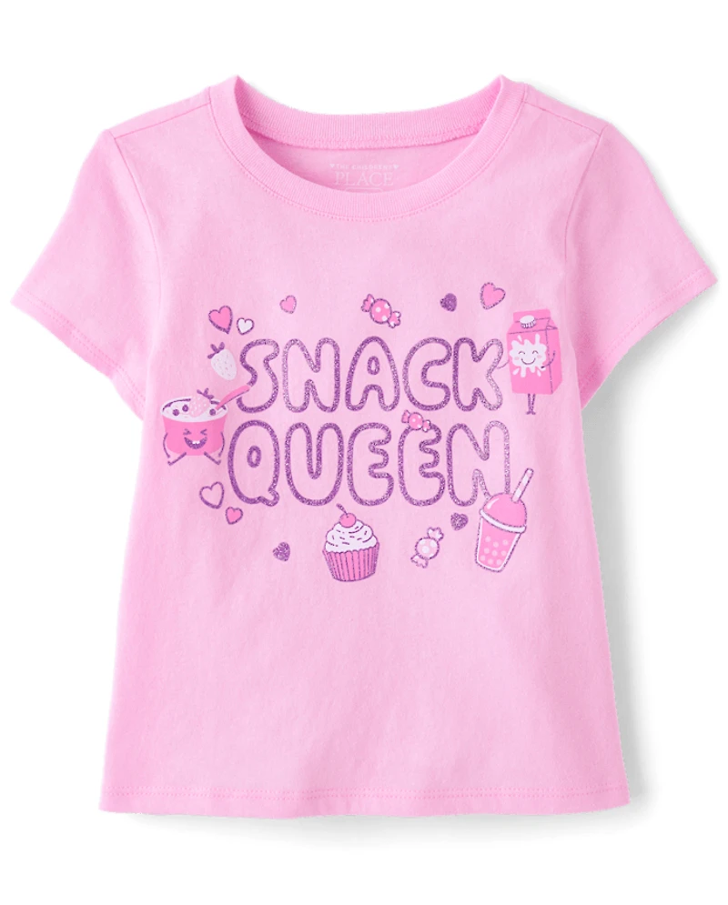 T-shirt graphique Reine des collations pour bébés et petites filles