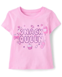 T-shirt graphique Reine des collations pour bébés et petites filles