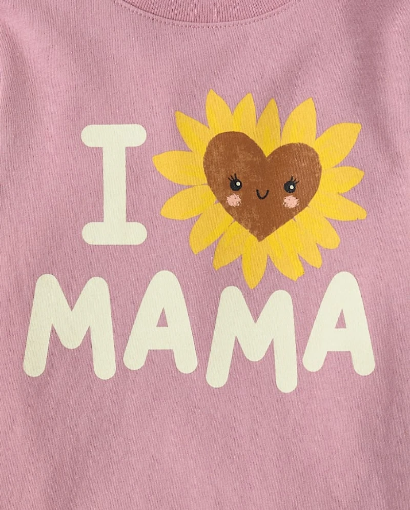 Baby And Toddler Girls Love Mama Graphic Tee