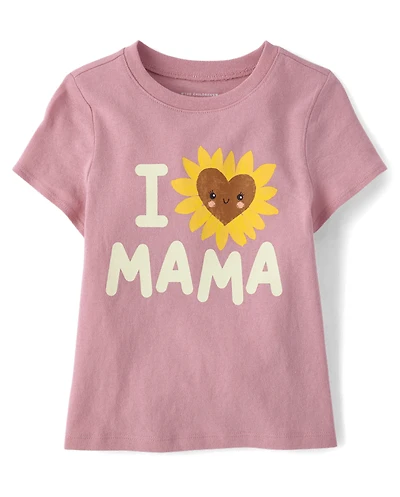 Baby And Toddler Girls Love Mama Graphic Tee