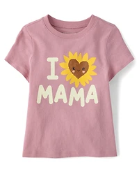 Baby And Toddler Girls Love Mama Graphic Tee