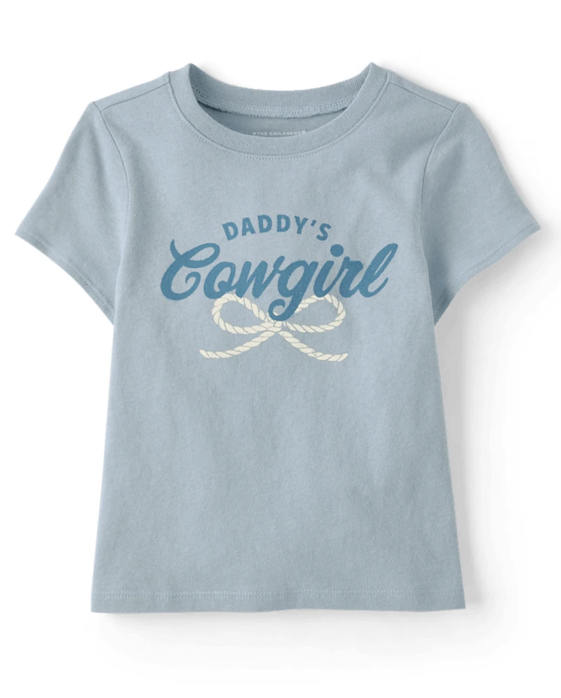 Baby And Toddler Girls Daddy's Cowgirl Graphic Tee