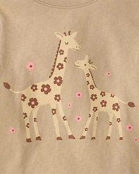 Baby And Toddler Girls Giraffe Graphic Tee