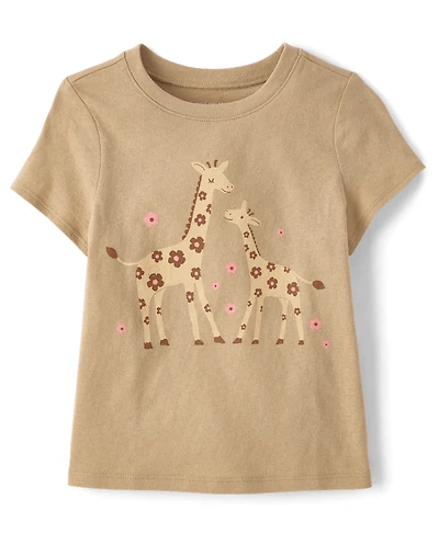 Baby And Toddler Girls Giraffe Graphic Tee