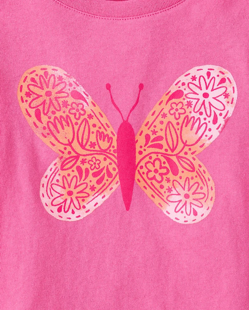 Baby And Toddler Girls Butterfly Graphic Tee