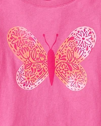 Baby And Toddler Girls Butterfly Graphic Tee