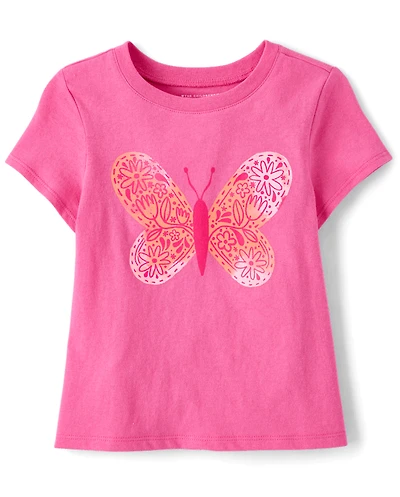 Baby And Toddler Girls Butterfly Graphic Tee