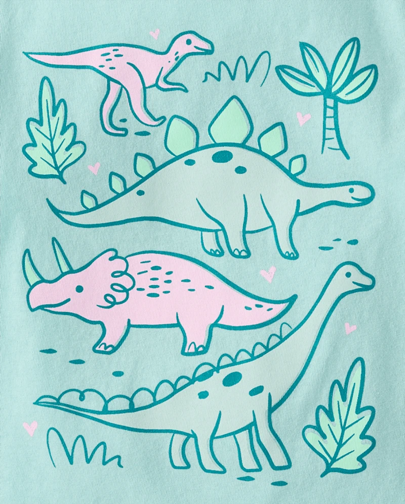 Baby And Toddler Girls Dino Graphic Tee