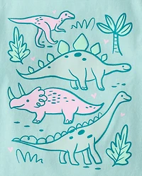 Baby And Toddler Girls Dino Graphic Tee