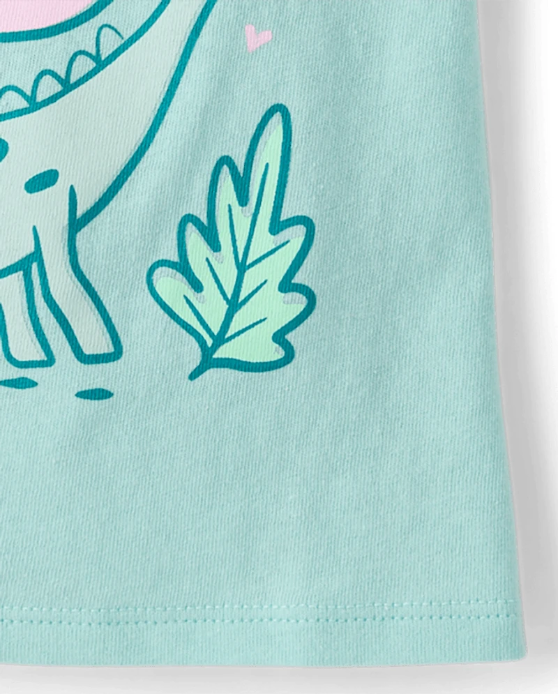 Baby And Toddler Girls Dino Graphic Tee