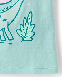 Baby And Toddler Girls Dino Graphic Tee