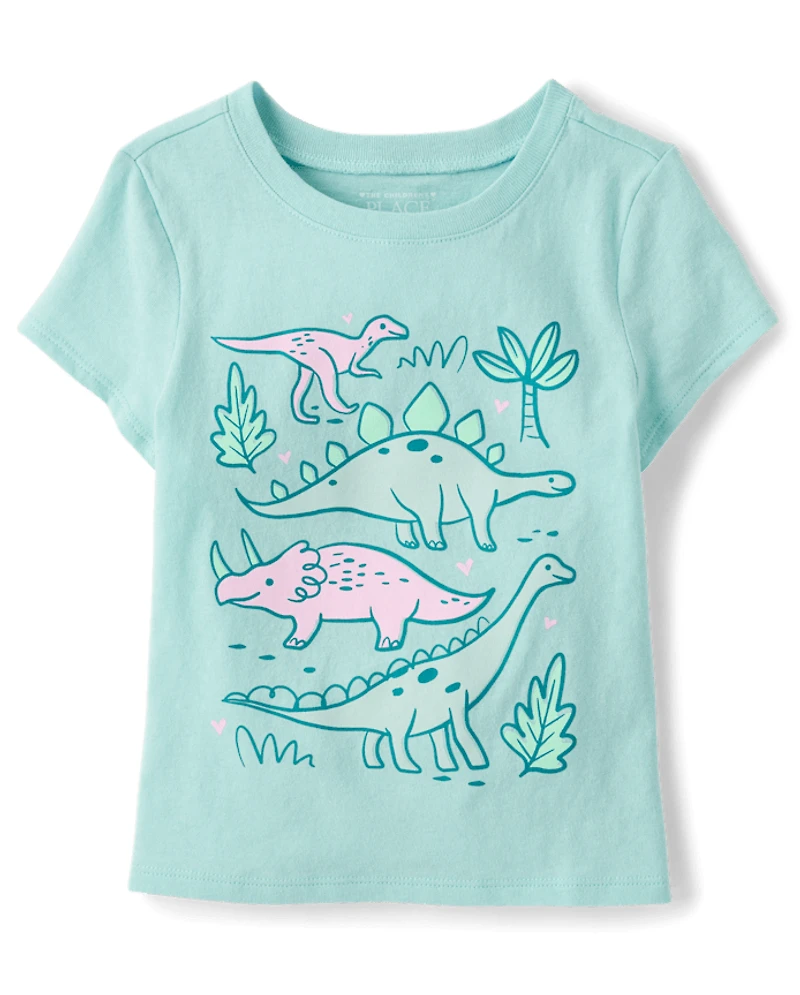 Baby And Toddler Girls Dino Graphic Tee