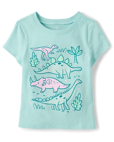 Baby And Toddler Girls Dino Graphic Tee