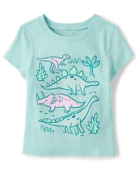 Baby And Toddler Girls Dino Graphic Tee