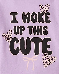 Baby And Toddler Girls Woke Up Cute Graphic Tee