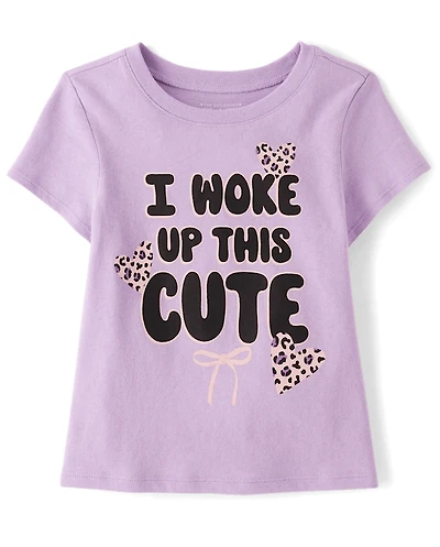Baby And Toddler Girls Woke Up Cute Graphic Tee