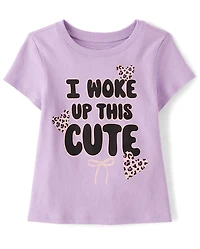 Baby And Toddler Girls Woke Up Cute Graphic Tee