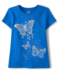 Girls Butterfly Graphic Tee
