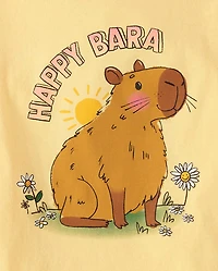 Girls Happy Capybara Graphic Tee