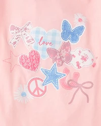 Girls Patches Graphic Tee