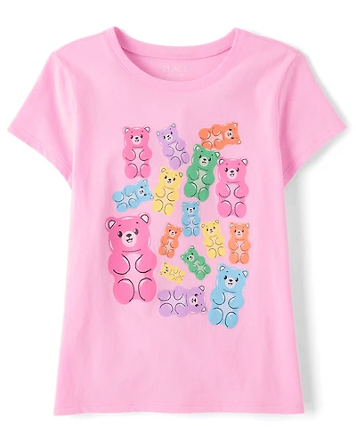 Girls Candy Bear Graphic Tee