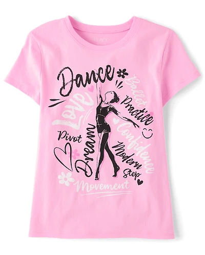 T-shirt graphique de danse pour filles