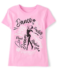 T-shirt graphique de danse pour filles