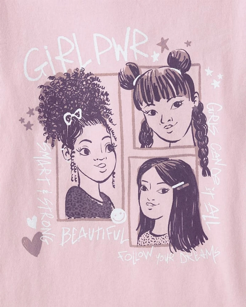 T-shirt graphique Girl Power pour filles