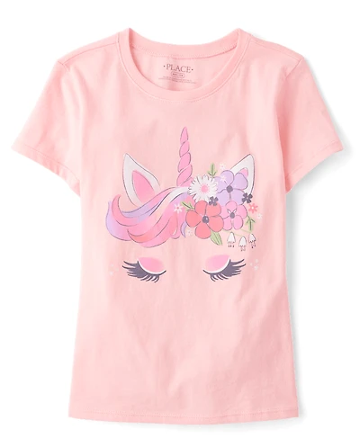 T-shirt graphique licorne pour filles