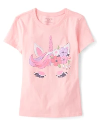 T-shirt graphique licorne pour filles