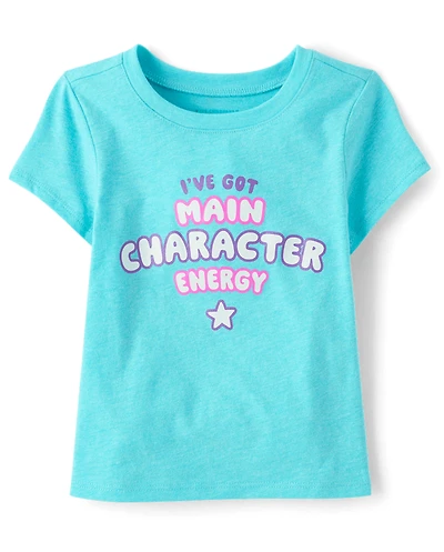 Baby And Toddler Girls Main Character Energy Graphic Tee