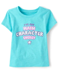 Baby And Toddler Girls Main Character Energy Graphic Tee