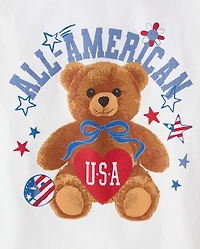 Girls Americana Bear Graphic Tee
