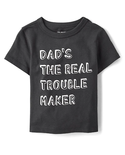 Baby And Toddler Boys Dad's The Real Trouble Maker Graphic Tee