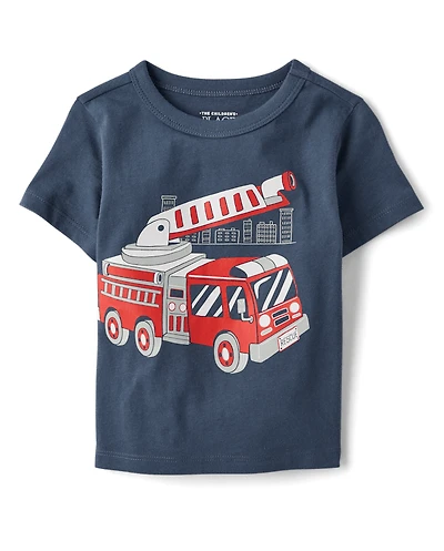Baby And Toddler Boys Fire Truck Graphic Tee