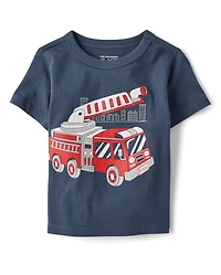 Baby And Toddler Boys Fire Truck Graphic Tee