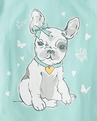 Girls Dog Butterfly Graphic Tee
