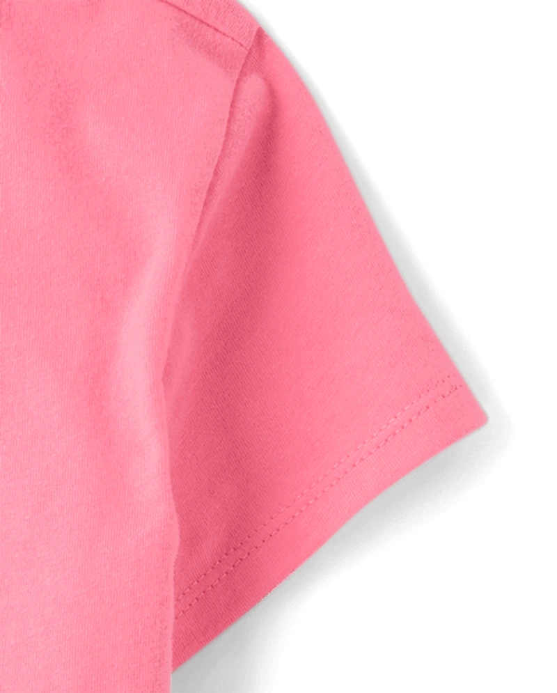 Girls Faux Lace Butterfly Graphic Tee