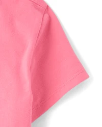 Girls Faux Lace Butterfly Graphic Tee