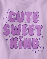Baby And Toddler Girls Sweet Kind Graphic Tee