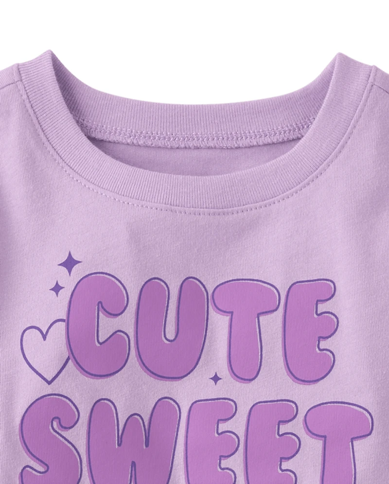 Baby And Toddler Girls Sweet Kind Graphic Tee