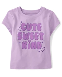 Baby And Toddler Girls Sweet Kind Graphic Tee