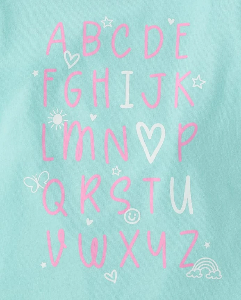 Baby And Toddler Girls Alphabet Graphic Tee