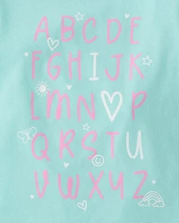 Baby And Toddler Girls Alphabet Graphic Tee