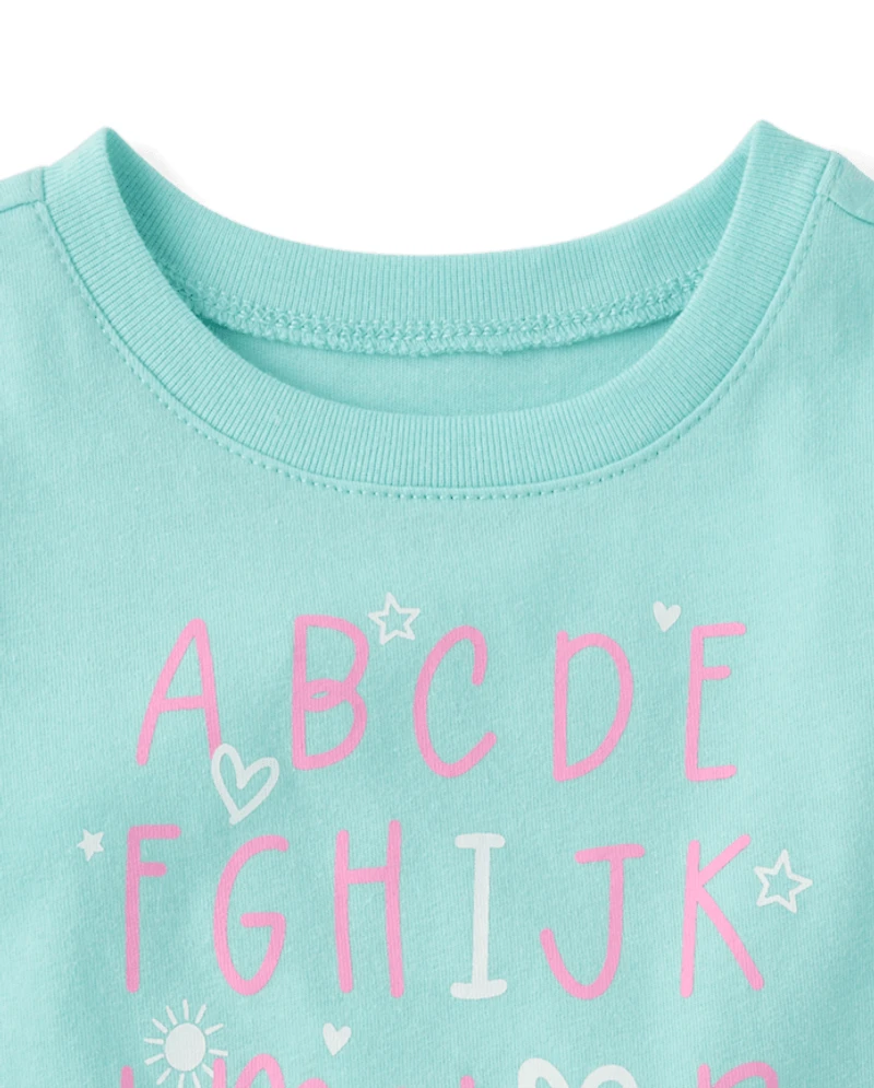 Baby And Toddler Girls Alphabet Graphic Tee