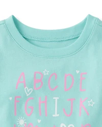 Baby And Toddler Girls Alphabet Graphic Tee